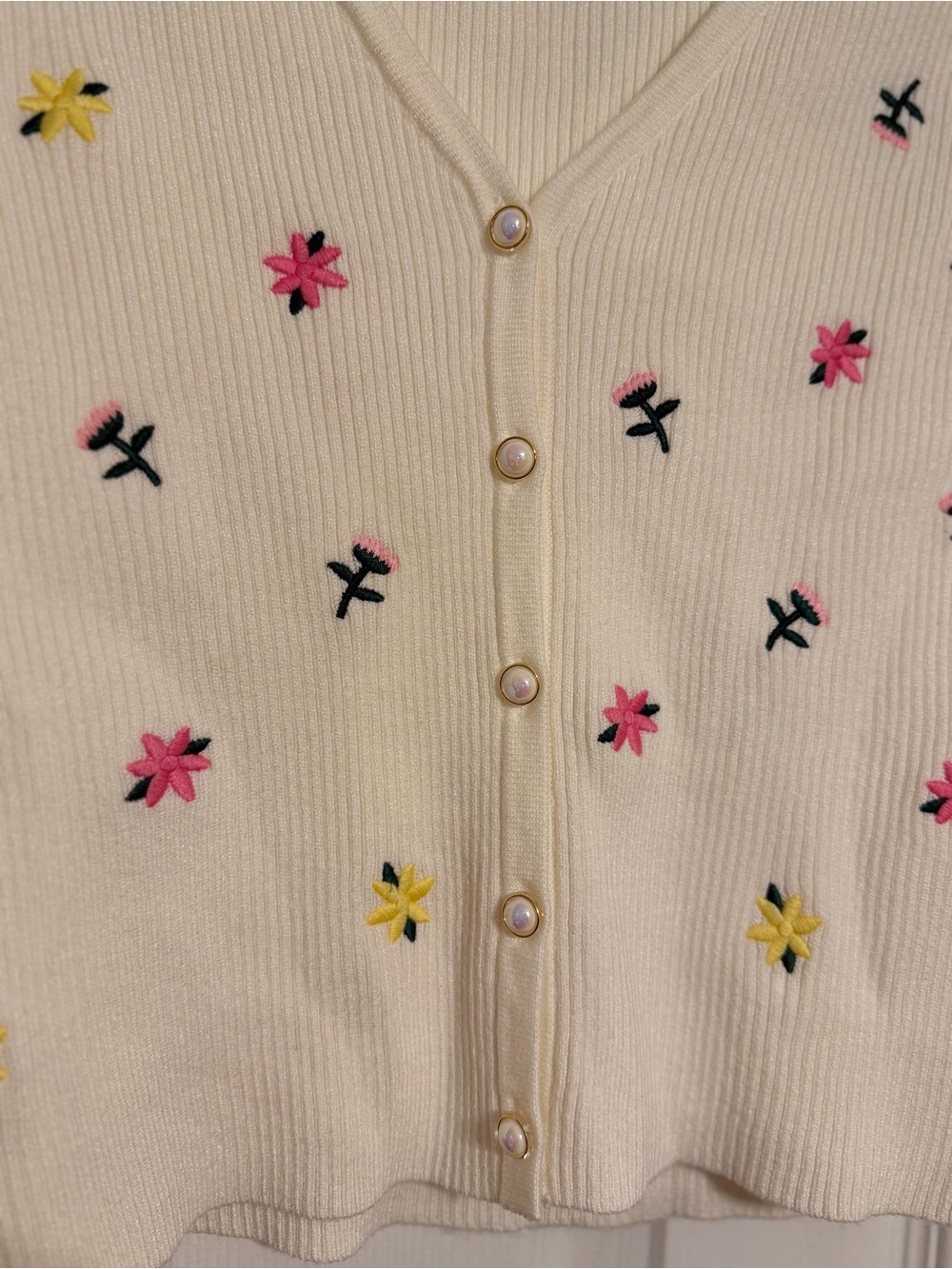Willow & Wind Embroidered Flowers Cardigan (Small) - Picture 2 of 6
